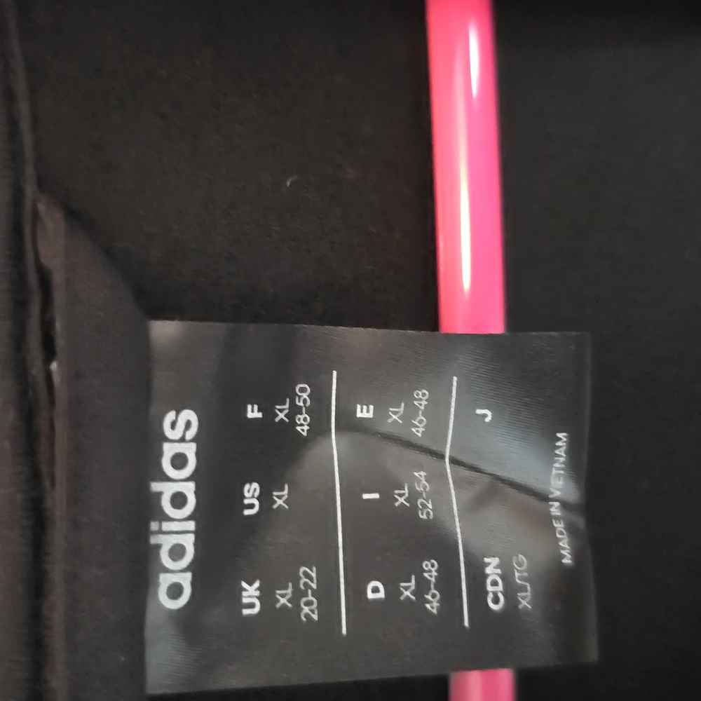 Adidas Black Zip-Up Hoodie with White Accents - Picture 3 of 4